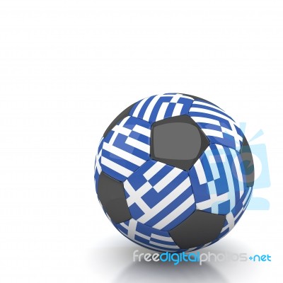 Greece Soccer Ball Isolated White Background Stock Image