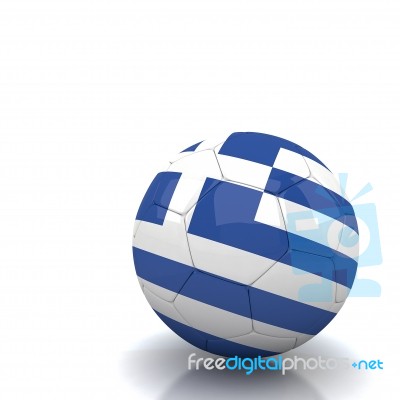 Greece Soccer Ball Isolated White Background Stock Image