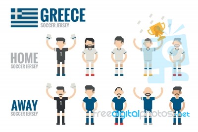 Greece Soccer Team Stock Image