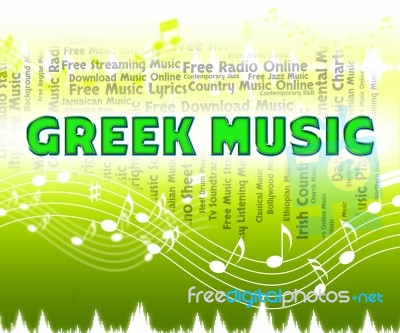 Greek Music Shows Sound Tracks And Acoustic Stock Image