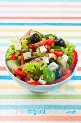 Greek Salad Stock Photo