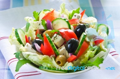 Greek Salad Stock Photo