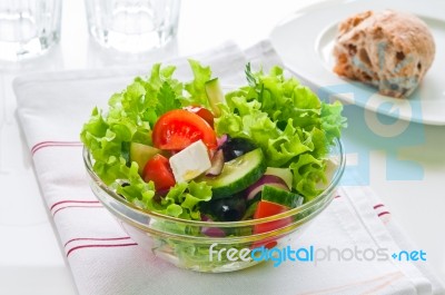 Greek Salad Stock Photo