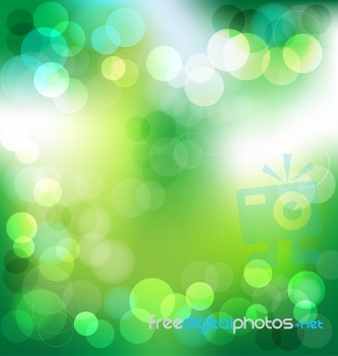 Green Abstract Background With Bokeh Lights Stock Image