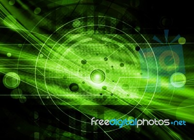 Green Abstract Technology Background Stock Image