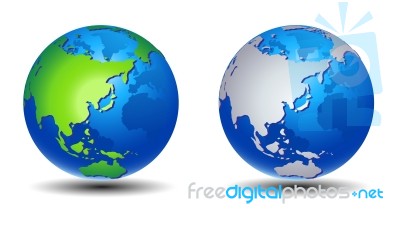 Green And Blue Globe Stock Image