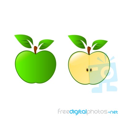 Green Apple  Isolated Stock Image