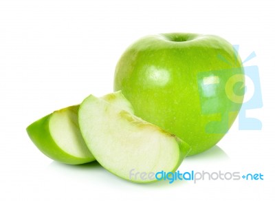 Green Apple Isolated On The White Background Stock Photo