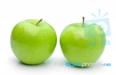 Green Apple, Isolated On White Background Stock Photo