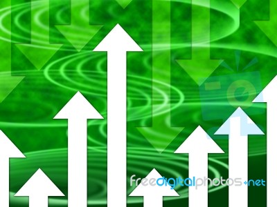 Green Arrows Background Means Direction Upwards Or Downwards
 Stock Image