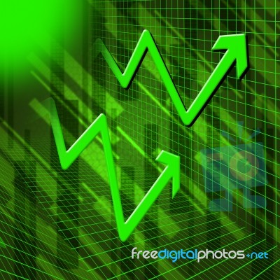 Green Arrows Background Means Increased Profit Or Sales
 Stock Image