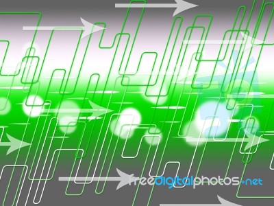 Green Arrows Background Means Internet Traffic And Data Stock Image