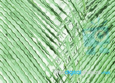 Green Background Made Of Pattern With Palm Tree Leaves Stock Photo