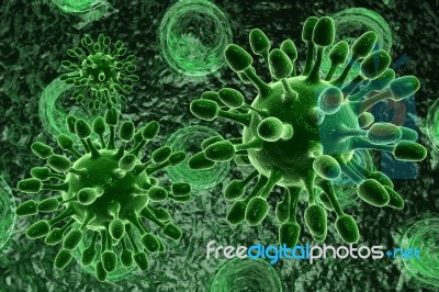 Green Bacterial Intruder Cells Causing Sickness Stock Image