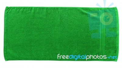 Green Beach Towel Stock Photo