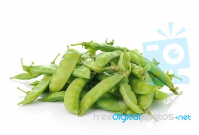 Green Beans Isolated On White Background Stock Photo