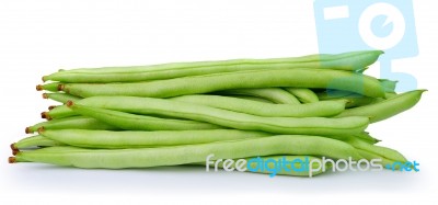 Green Beans On White Background Stock Photo