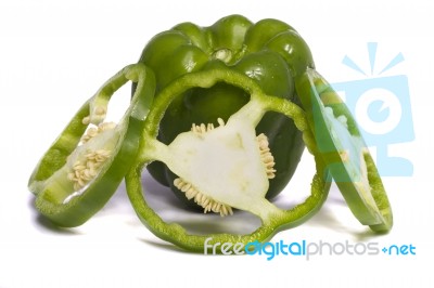 Green Bell Pepper Stock Photo