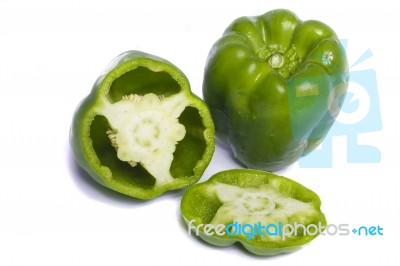 Green Bell Pepper Stock Photo