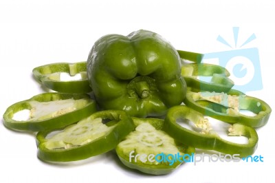 Green Bell Pepper Stock Photo