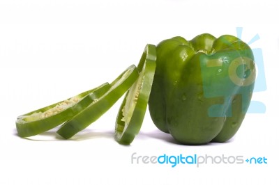 Green Bell Pepper Stock Photo