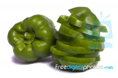 Green Bell Pepper Stock Photo