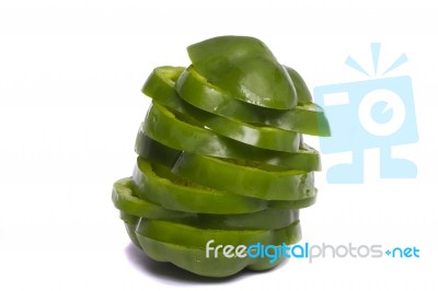 Green Bell Pepper Stock Photo