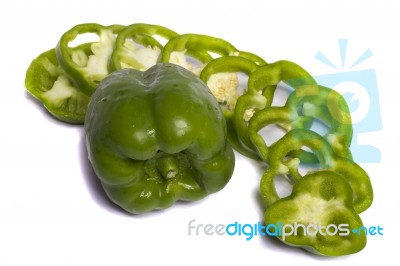 Green Bell Pepper Stock Photo