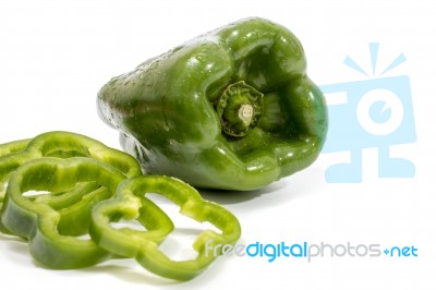 Green Bell Peppers Stock Photo