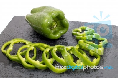 Green  Bell Peppers Stock Photo