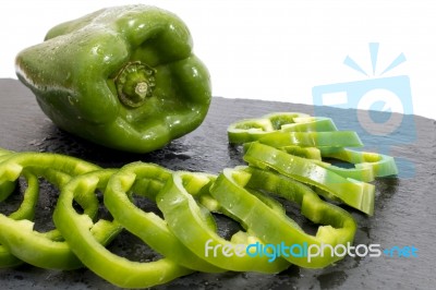 Green  Bell Peppers Stock Photo