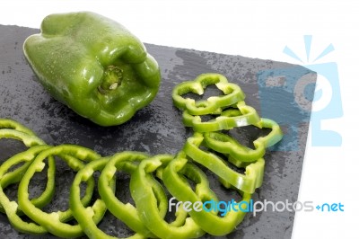 Green  Bell Peppers Stock Photo