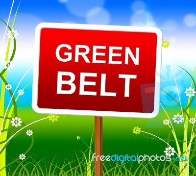 Green Belt Shows Scene Meadow And Landscape Stock Image