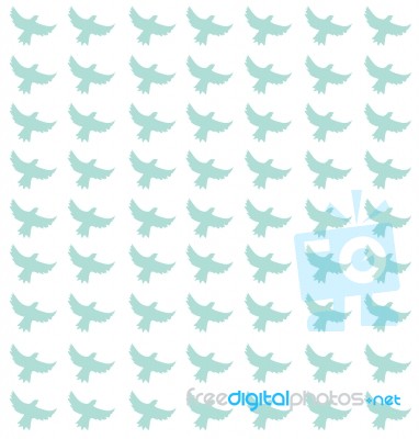 Green Birds Pattern Stock Image