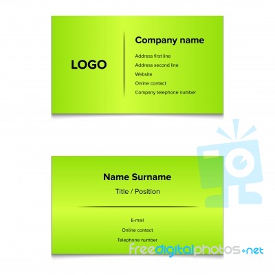 Green Business Card Stock Image