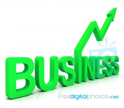 Green Business Word Shows Commerce Stock Image