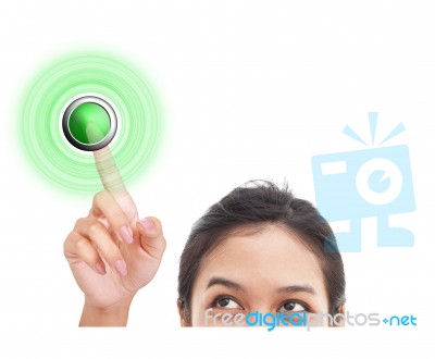 Green Button Stock Photo