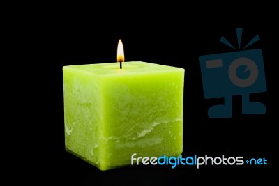 Green Candle Stock Photo