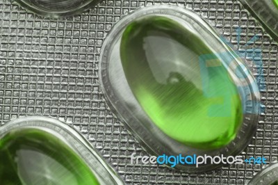 Green Capsule Stock Photo