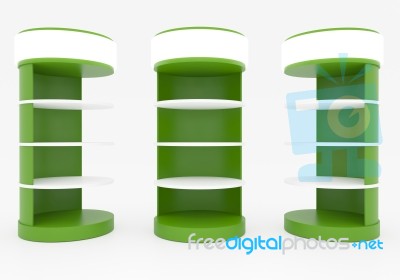 Green Circular Shelves Stock Image