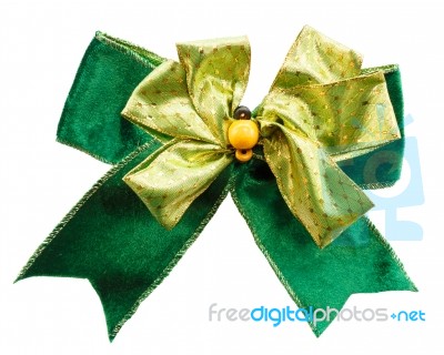 Green Color Bow Stock Photo