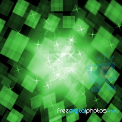 Green Cubes Background Means Stylish Decoration Or Abstract Art Stock Image