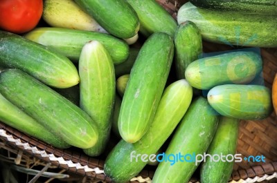 Green Cucumber Stock Photo