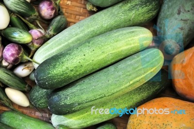 Green Cucumber Stock Photo