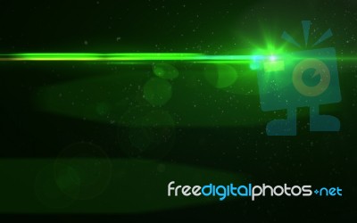 Green Digital Lens Flare In Black Background Horizontal Frame Wa… Stock Image