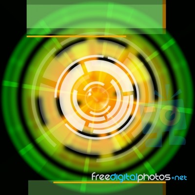 Green Disc Background Shows Lp Circles And Rectangles Stock Image