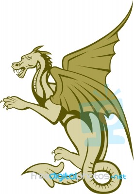 Green Dragon Full Body Cartoon Stock Image