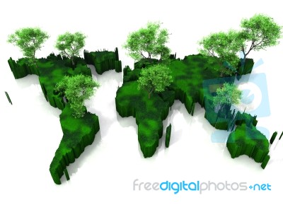 Green Earth Map Stock Image