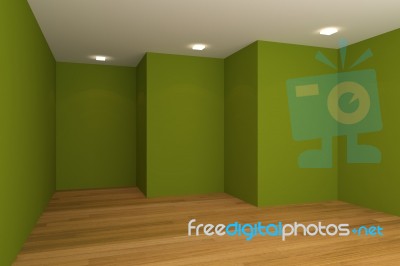 Green Empty Room Stock Image