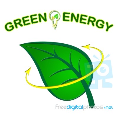 Green Energy Shows Power Source And Ecological Stock Image